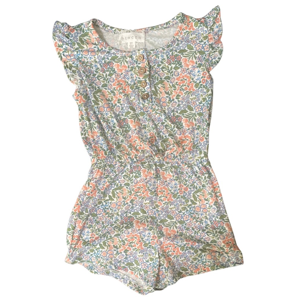 btween Green and Orange Jumpsuit with Ruffled Sleeves